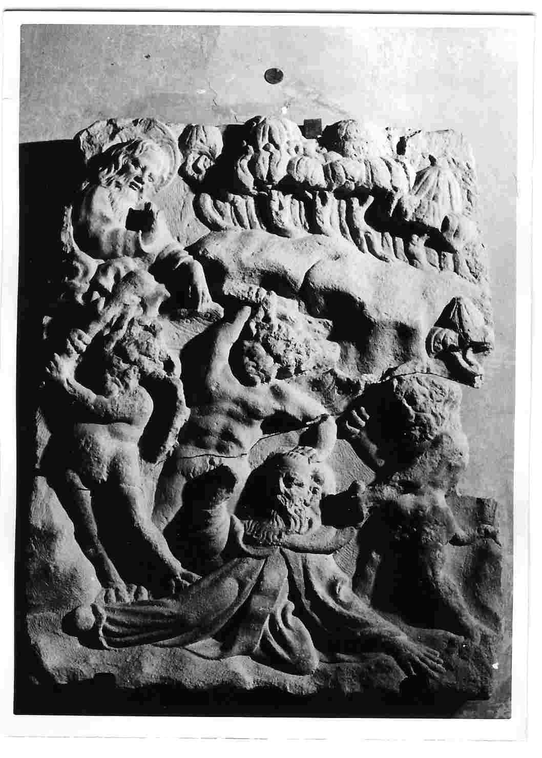 Tentazione di Sant'Antonio (rilievo, opera isolata) - bottega Italia centrale (seconda metà sec. XIV)