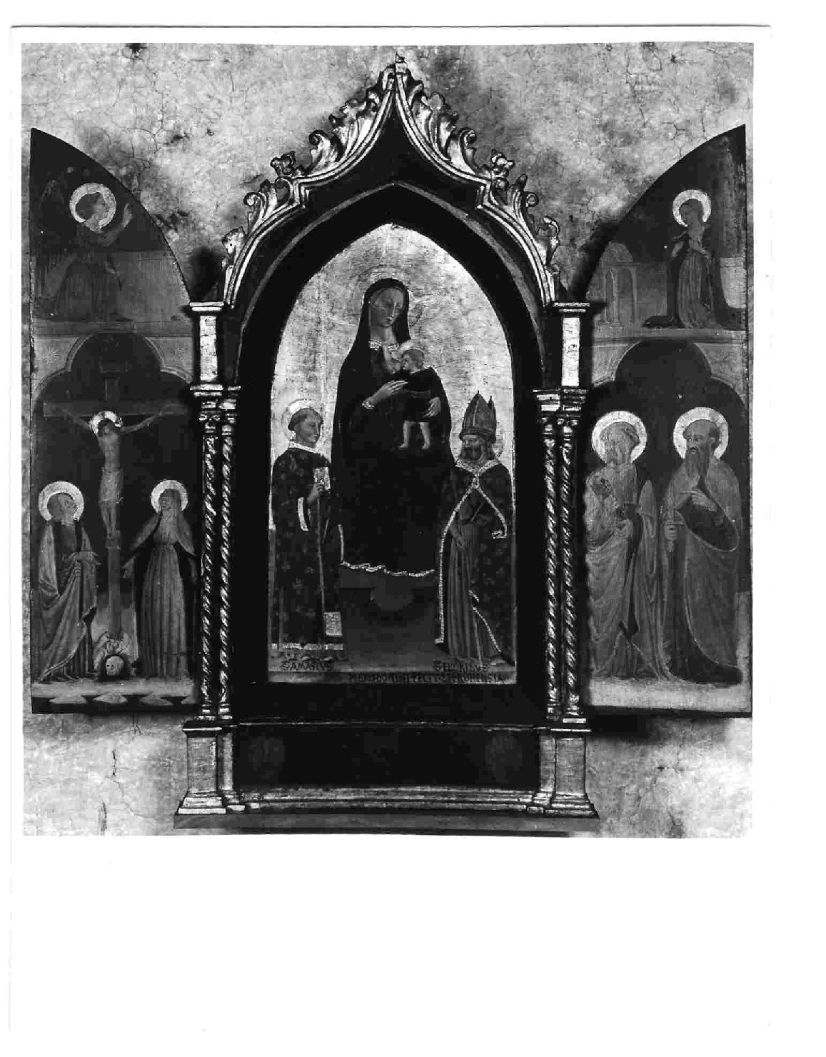 Madonna in trono e Santi (trittico, insieme) di Donini Piero (sec. XV)