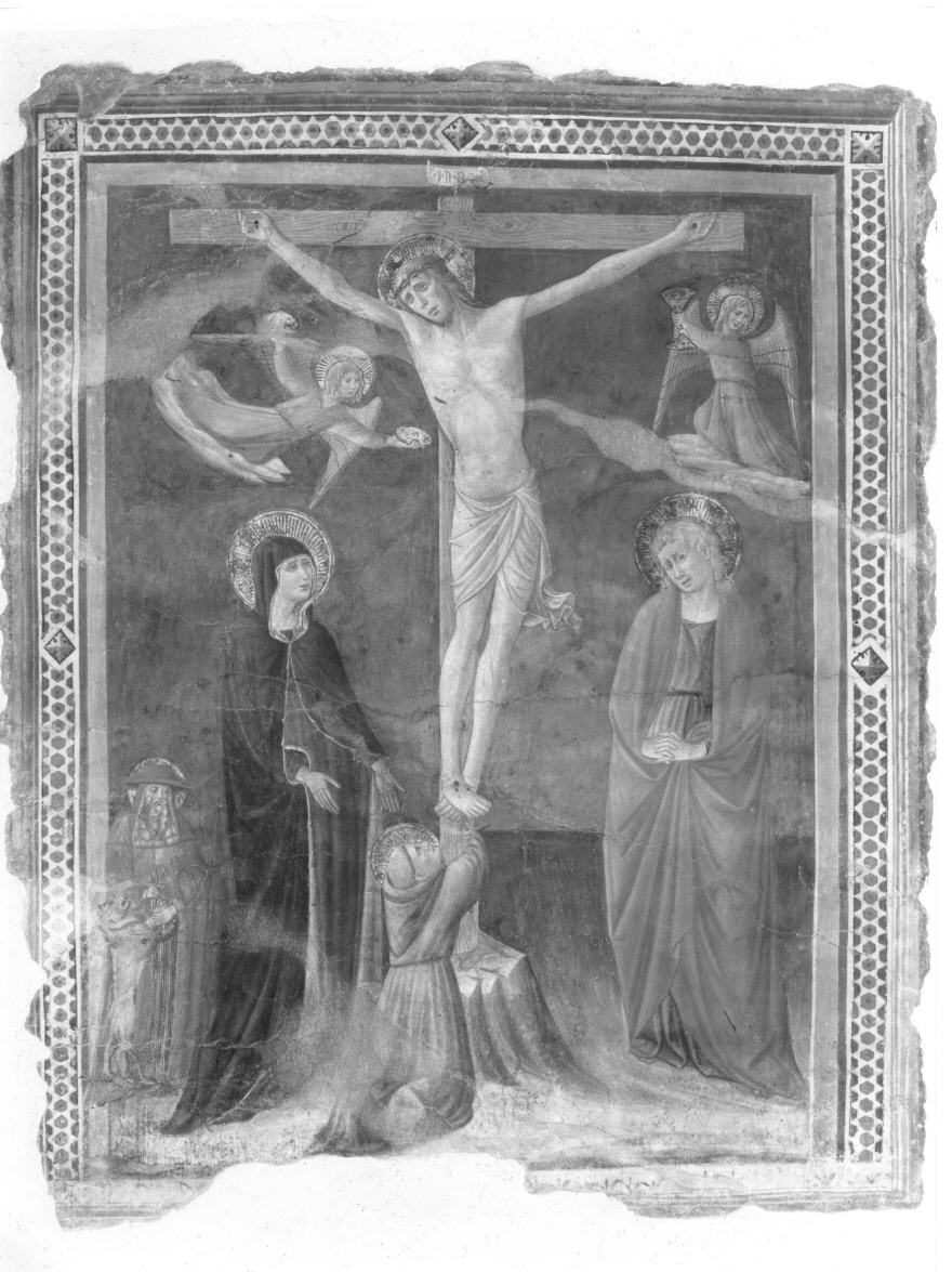 crocifissione di Cristo con San Francesco d'Assisi e San Girolamo (dipinto) - ambito umbro (seconda metà sec. XV)