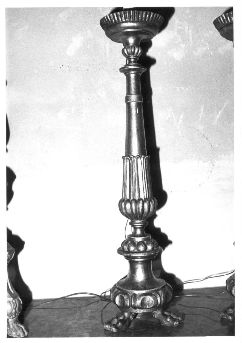 candeliere d'altare, serie - bottega umbra (seconda metà sec. XIX)