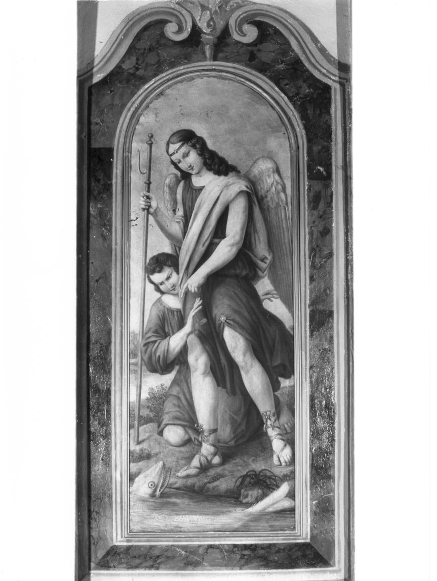Tobia e l'Angelo (dipinto, pendant) di Pizzoni Benedetto (attribuito) (seconda metà sec. XIX)