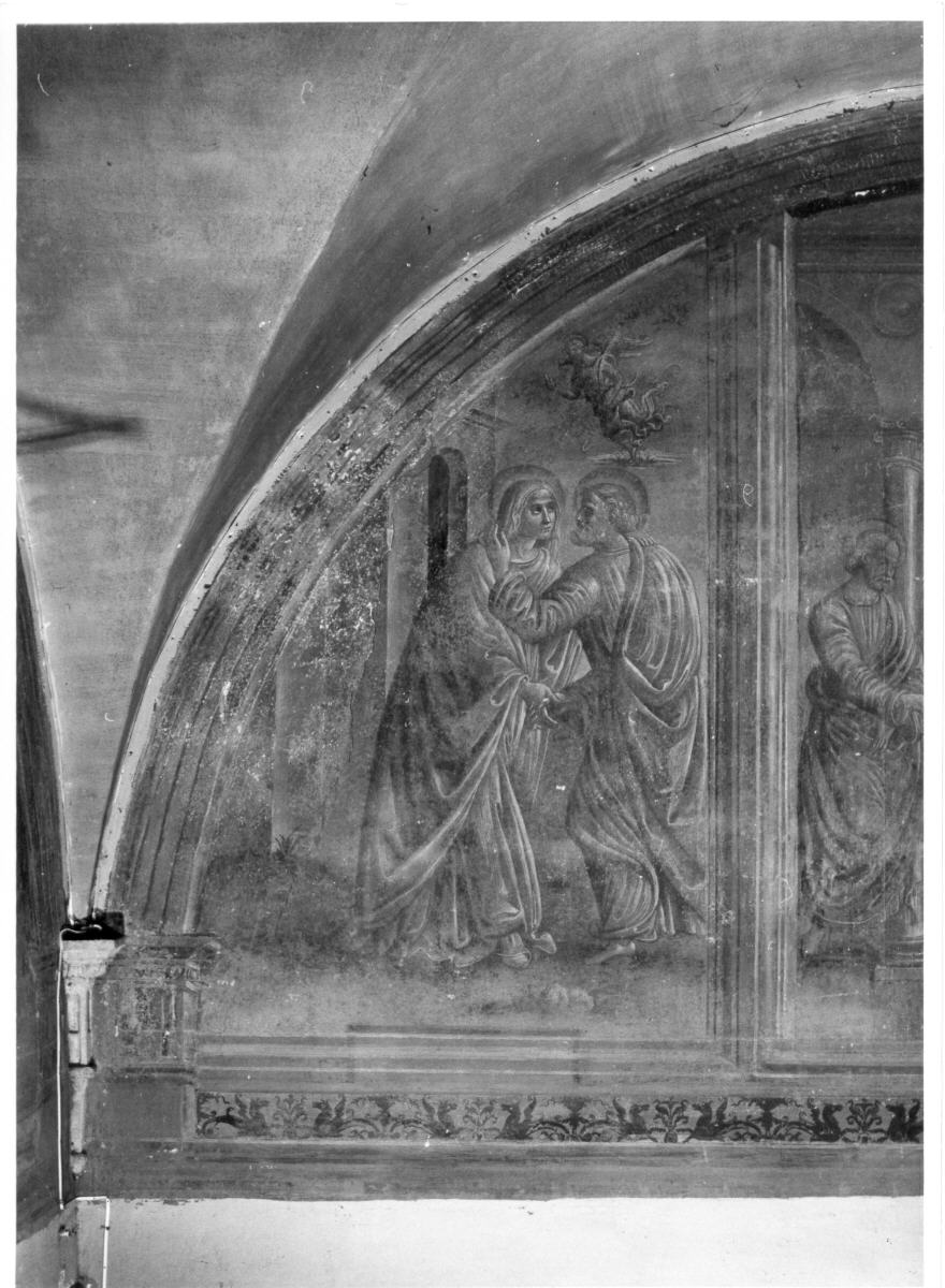 incontro di Sant'Anna e San Gioacchino alla porta aurea (dipinto) di Muti Feliciano di Giacomo de' (attribuito) (sec. XVI)