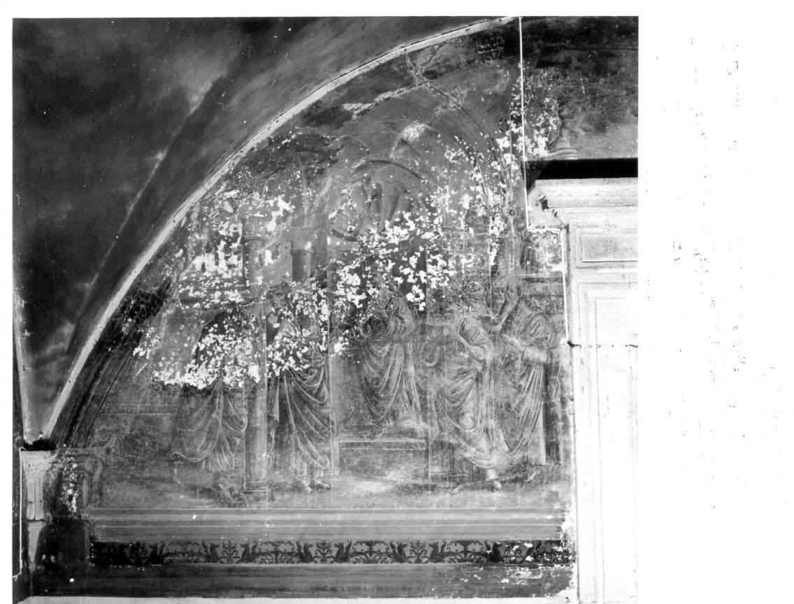 disputa di Gesù con i dottori nel tempio (dipinto) di Muti Feliciano di Giacomo de' (attribuito) (sec. XVI)