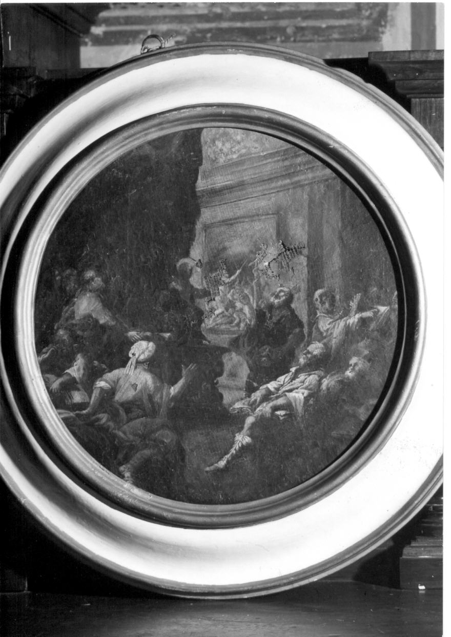 disputa di Gesù con i dottori nel tempio (dipinto, elemento d'insieme) di Montanini Pietro (terzo quarto sec. XVII)