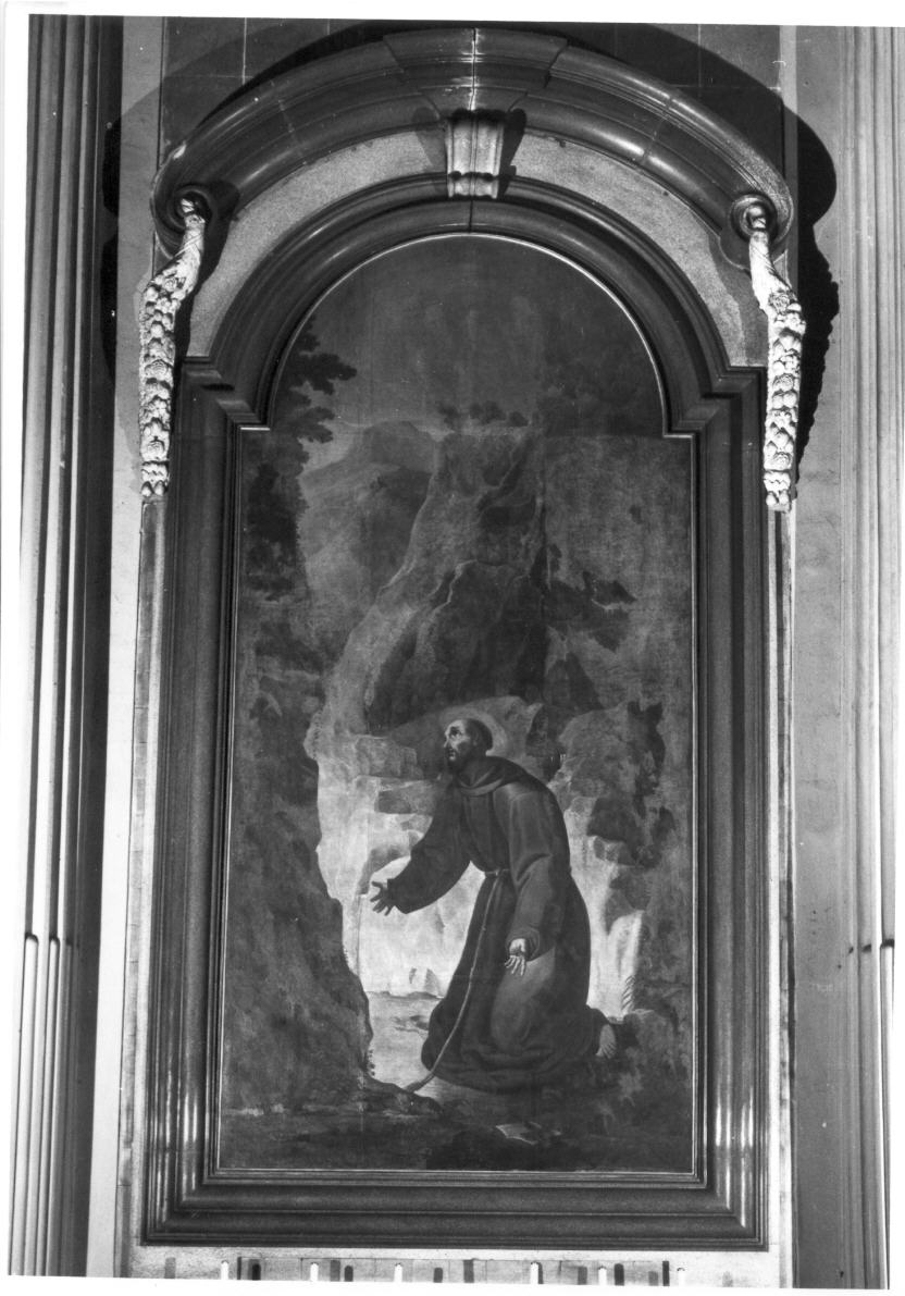 San Francesco d'Assisi in preghiera (dipinto) di Pizzoni Francesco (sec. XIX)