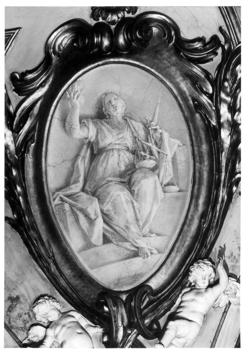 giustizia (dipinto, elemento d'insieme) di Mancini Francesco (sec. XVIII)