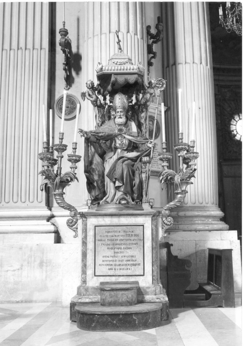 San Feliciano (statua, elemento d'insieme) - bottega umbra (sec. XV, sec. XIX)