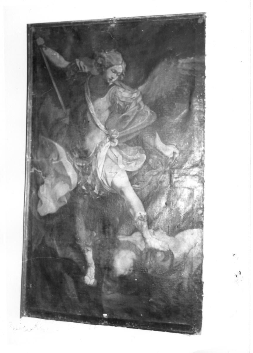 San Michele Arcangelo schiaccia il demonio (dipinto) - ambito italiano (sec. XVIII)