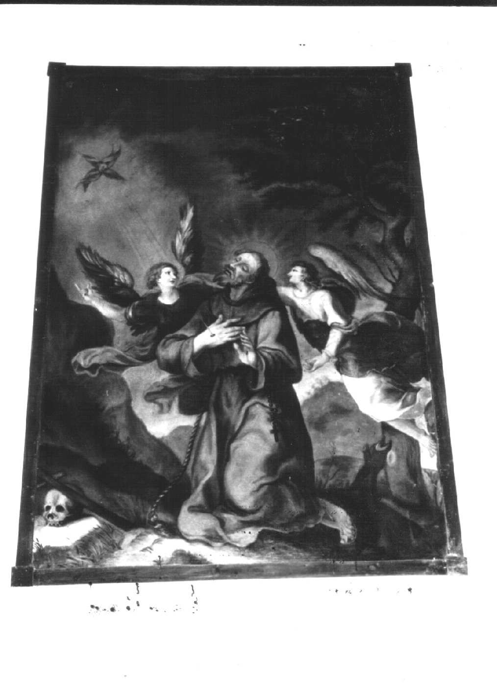 San Francesco d'Assisi sostenuto da due angeli dopo aver ricevuto le stimmate (dipinto, opera isolata) di Filicchi Camilla (prima metà sec. XIX)