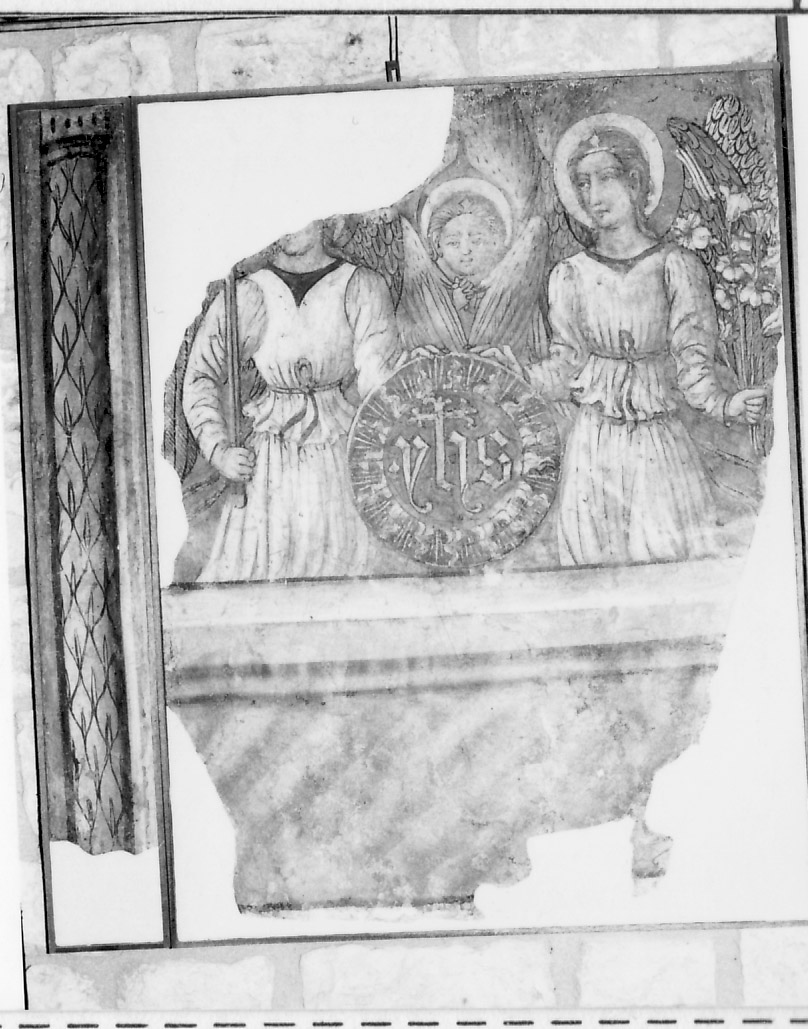 angeli con monogramma cristologico (dipinto, frammento) di Bedi Jacopo (attribuito) (seconda metà sec. XV)