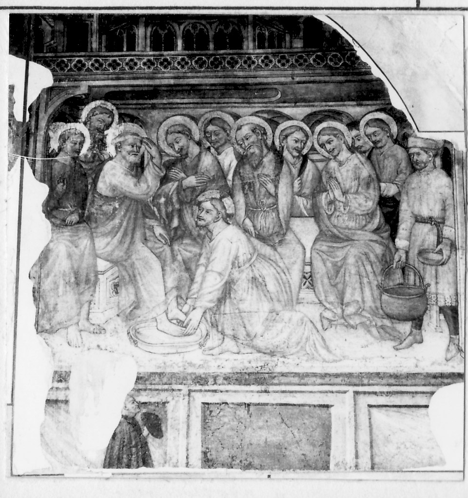Cristo lava i piedi degli apostoli (dipinto, frammento) di Bedi Jacopo (attribuito) (seconda metà sec. XV)