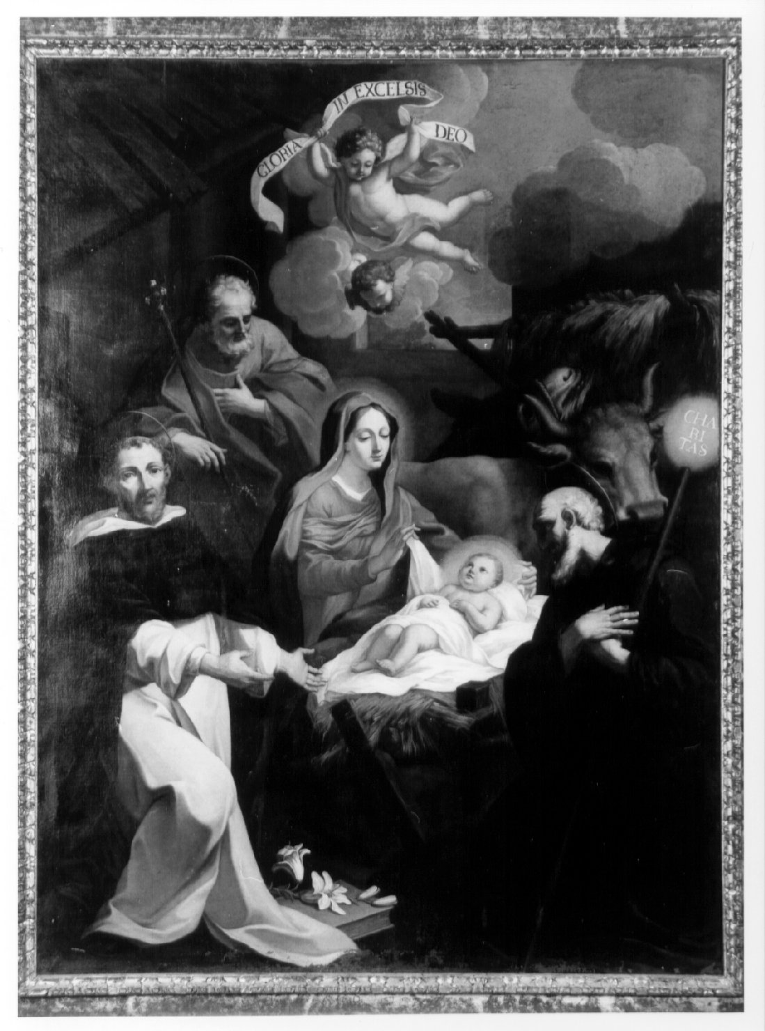 natività di Gesù (dipinto, elemento d'insieme) - ambito umbro (primo quarto sec. XVII)