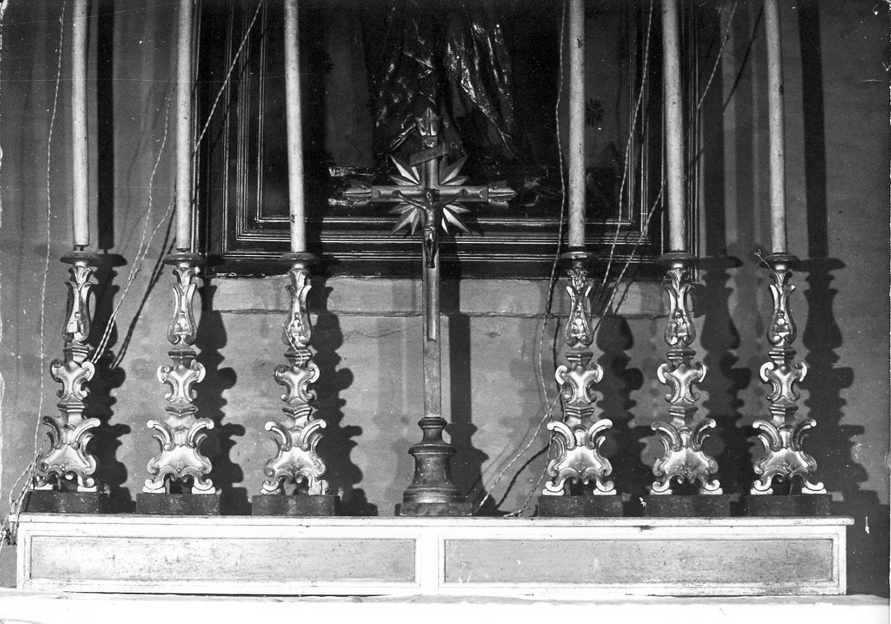 candeliere d'altare, elemento d'insieme - bottega umbra (sec. XVIII)
