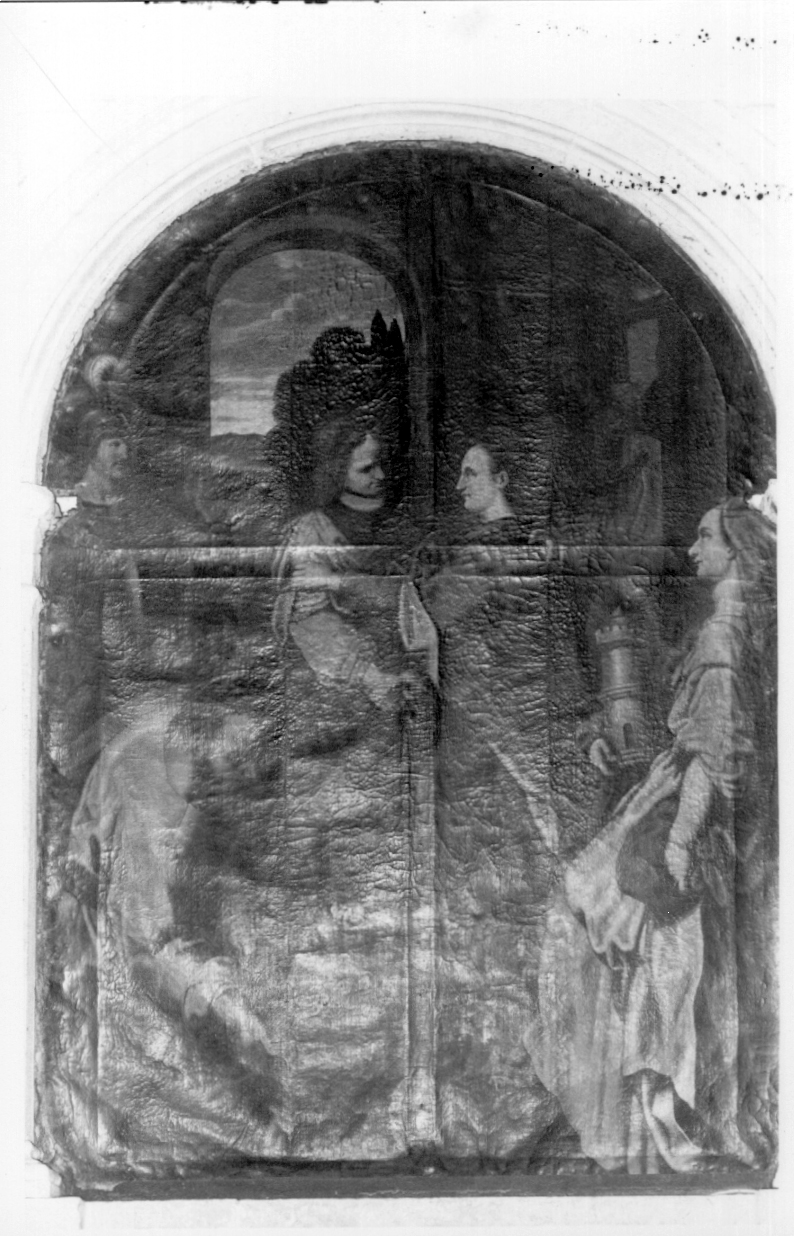Maria Vergine con Santa Elisabetta e Santa Barbara (dipinto, opera isolata) - ambito umbro (fine/inizio secc. XVI/ XVII)