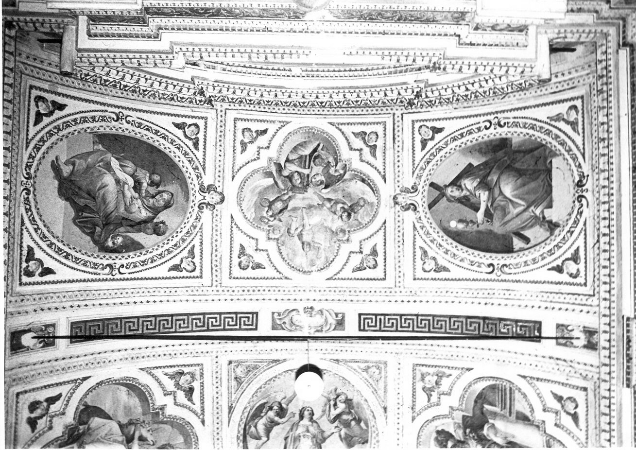 La Fede, Gesù Cristo tra angeli, la Carità, Virtù (dipinto, ciclo) di Roncalli Cristoforo detto Pomarancio (attribuito) (sec. XVII)