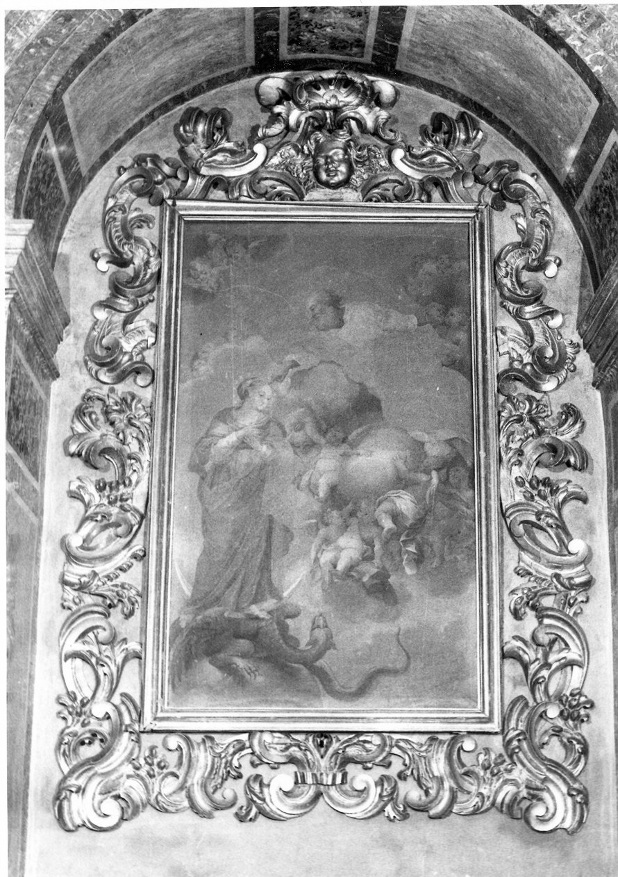 Immacolata Concezione (dipinto, elemento d'insieme) di Battini Mattia (attribuito) (sec. XVIII)