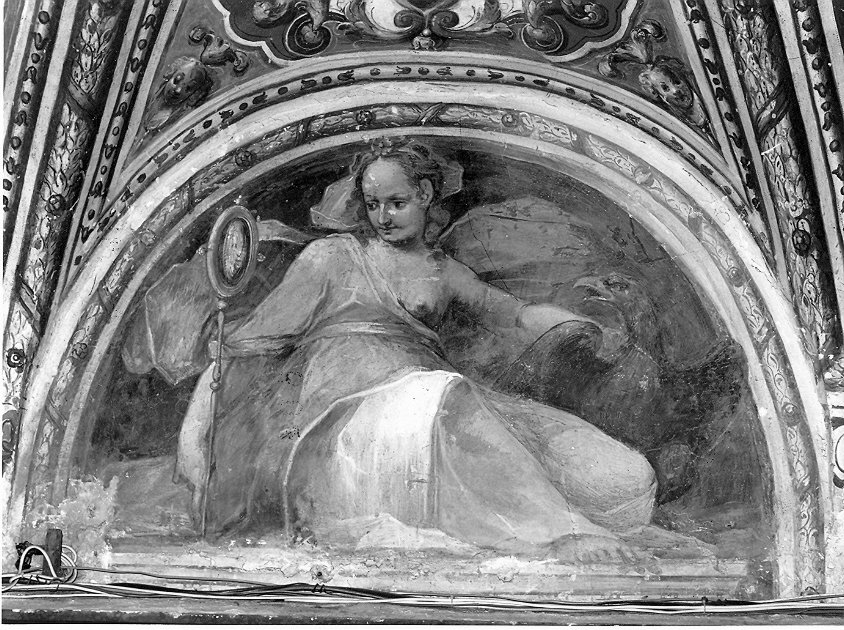 figura femminile (dipinto, elemento d'insieme) di Bandiera Benedetto (attribuito) (fine sec. XVI)