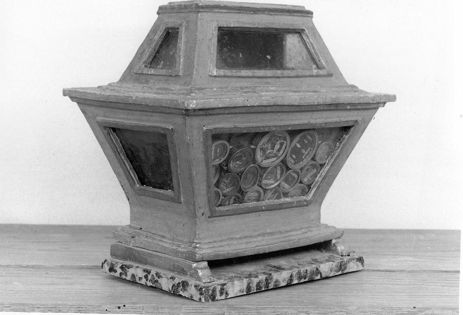 reliquiario a teca - a urna, opera isolata - bottega umbra (sec. XVIII)