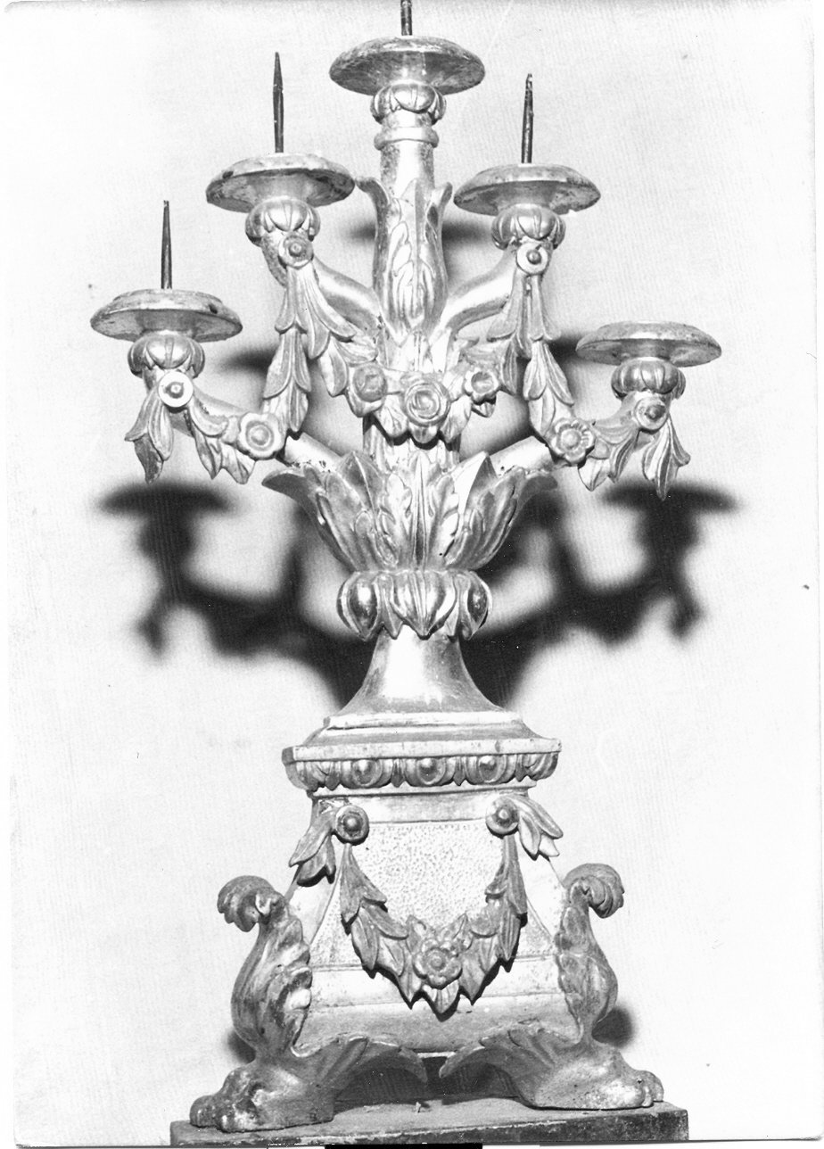 candeliere da chiesa, opera isolata - bottega umbra (sec. XIX)