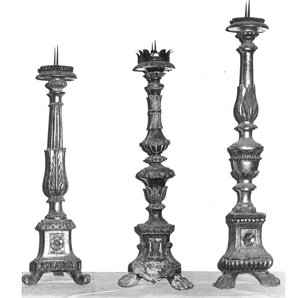 candeliere d'altare, opera isolata - bottega umbra (sec. XVIII)