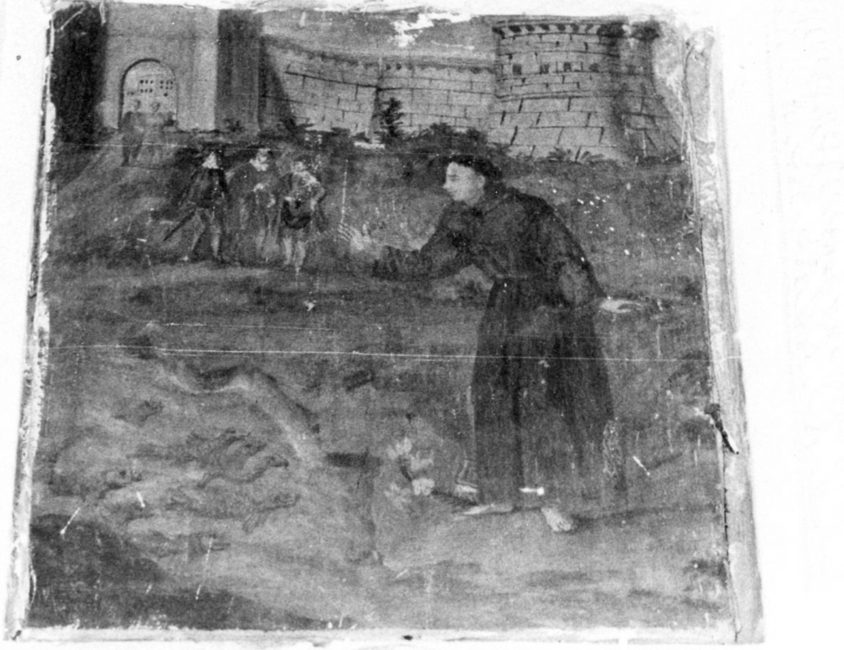 Sant'Antonio da Padova predica ai pesci (dipinto, opera isolata) - ambito umbro (sec. XVI)