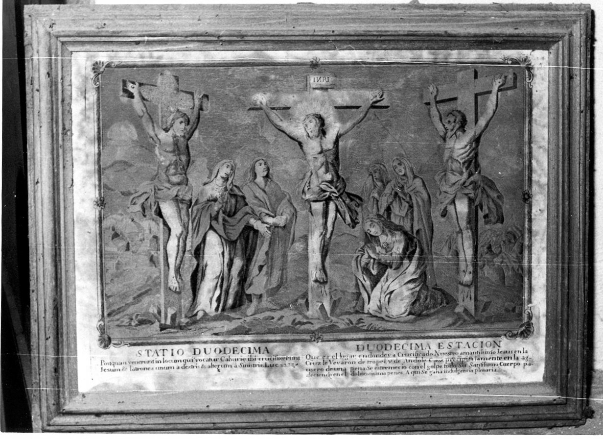 stazione XII: Gesù innalzato e morto in croce (dipinto, elemento d'insieme) - ambito Italia centrale (fine sec. XVIII)