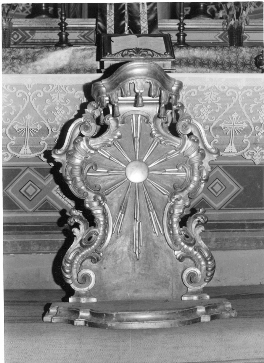 trono per esposizione eucaristica, opera isolata - bottega Italia centrale (sec. XVIII)