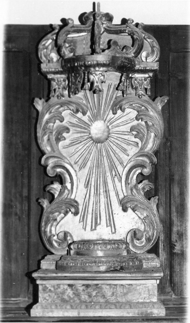 tronetto per esposizione eucaristica, opera isolata - bottega Italia centrale (sec. XVIII)