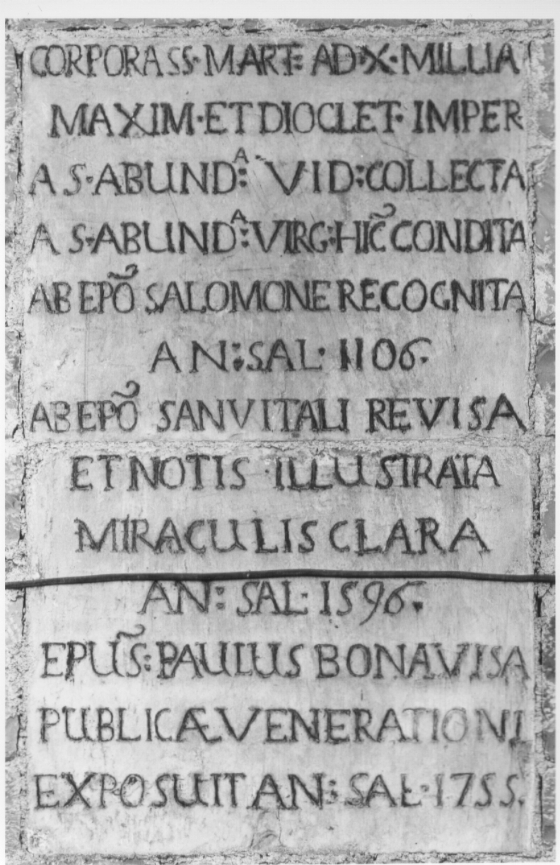 lapide commemorativa, opera isolata - bottega Italia centro-meridionale (sec. XII, sec. XVI, sec. XVIII)