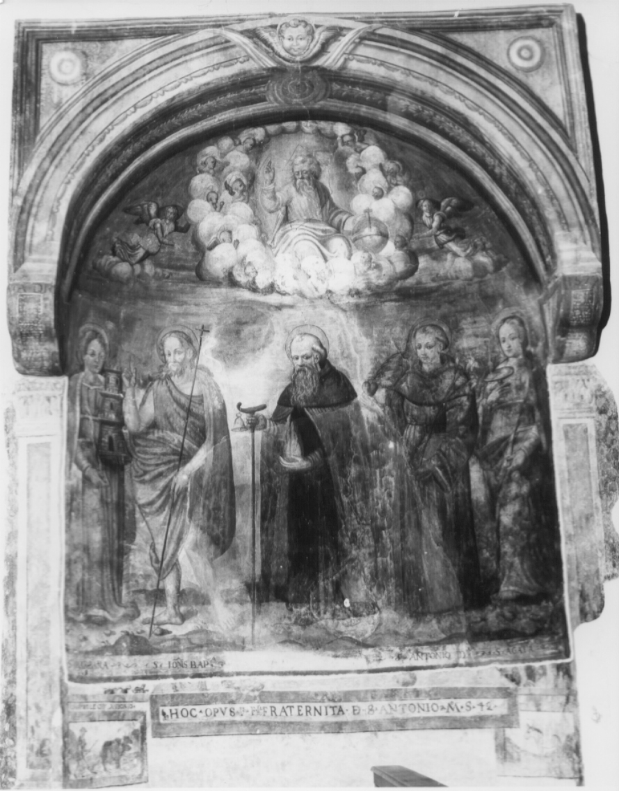 Dio Padre benedicente e Santi (dipinto, opera isolata) - ambito umbro (prima metà, prima metà sec. XV, sec. XVI, sec. XVI)