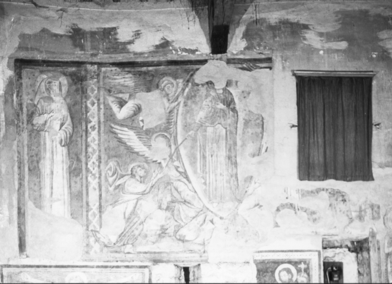 Madonna della cintola e santi (dipinto, complesso decorativo) - ambito umbro-laziale (fine/inizio secc. XIII/ XIV)