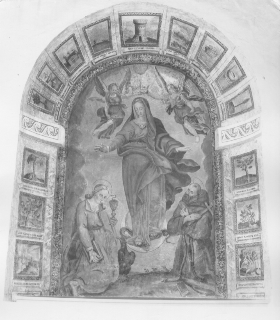 Immacolata Concezione e santi (dipinto, insieme) - ambito Italia centrale (metà sec. XVII)