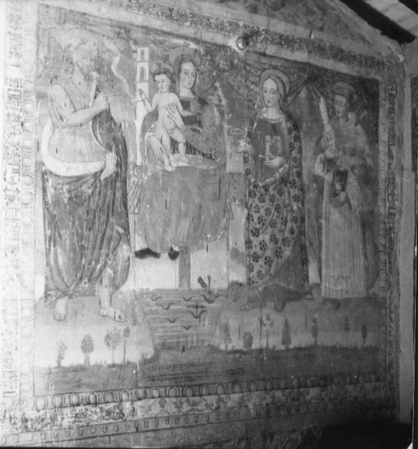 Madonna con Bambino e Santi (dipinto, complesso decorativo) - ambito umbro (sec. XVI)