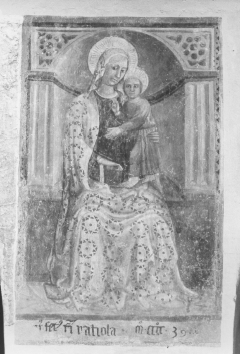 Madonna in trono con Bambino (dipinto, complesso decorativo) - ambito umbro (sec. XV)