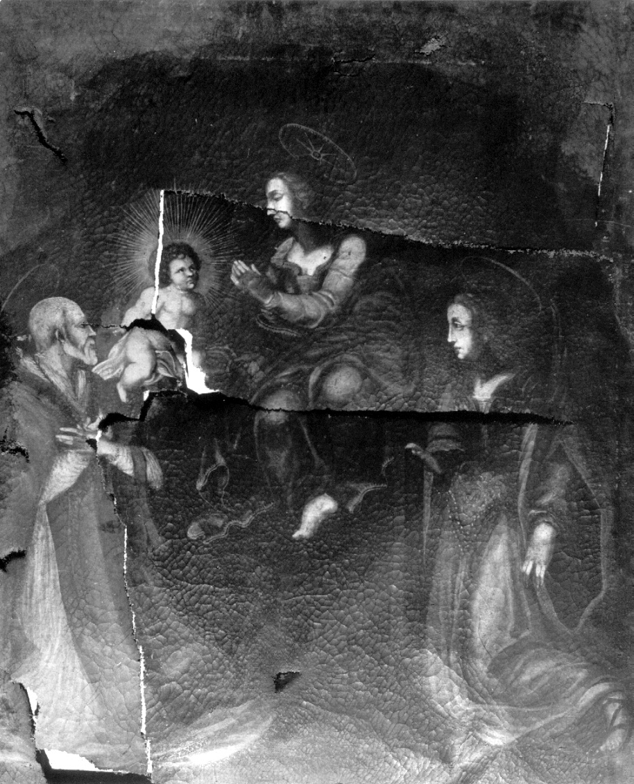 Sacra Famiglia con Santa Caterina d'Alessandria (dipinto, opera isolata) - ambito umbro-laziale (sec. XVII)