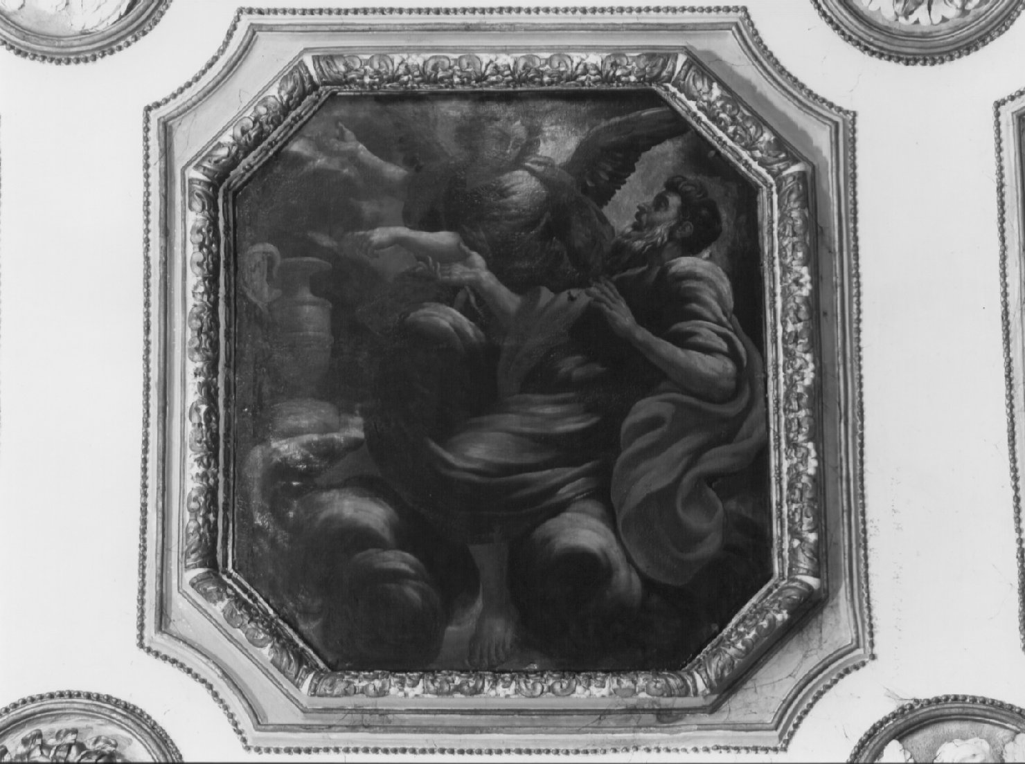 Elia nel deserto nutrito dall'angelo (dipinto, complesso decorativo) di Refini Francesco (attribuito), Fontana Giovanni da Foligno (attribuito) (ultimo quarto sec. XVII)