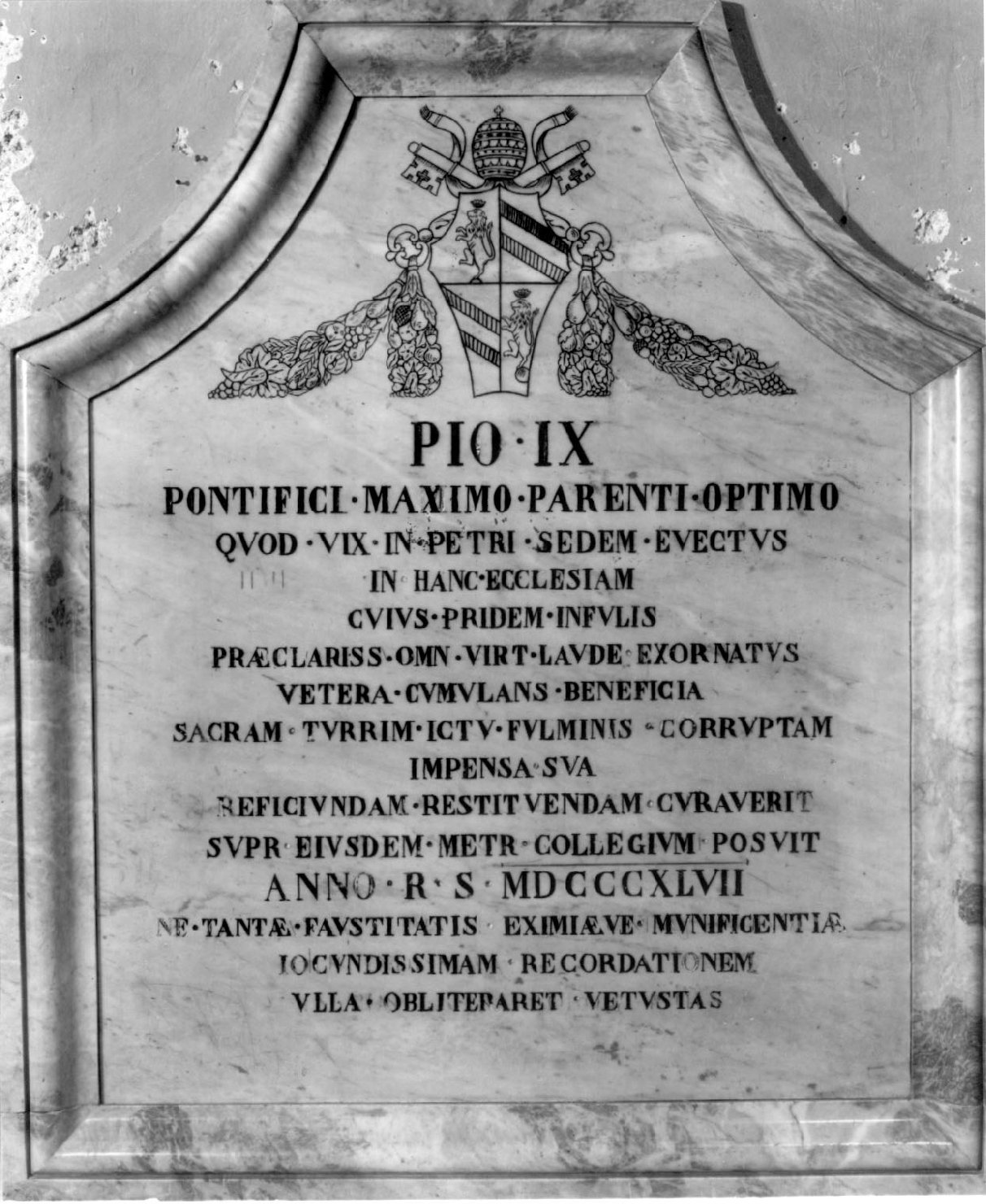 lapide commemorativa, opera isolata - bottega Italia centrale (sec. XIX)