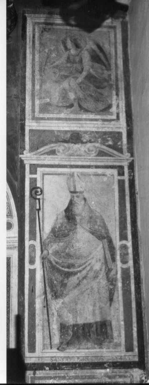 angelo annunciante e San Nicola (dipinto, complesso decorativo) - ambito umbro-laziale (sec. XVII)