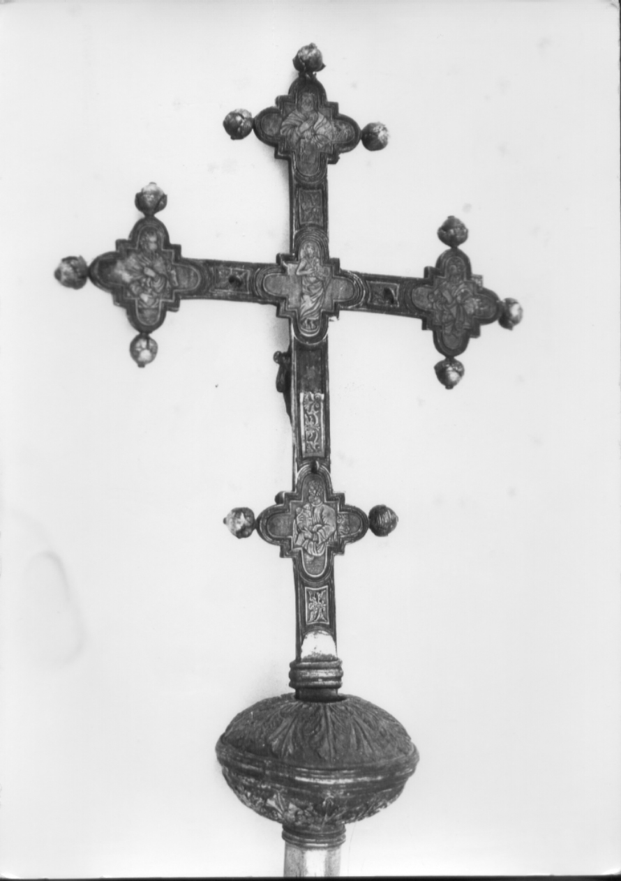 croce processionale, opera isolata - bottega Italia centrale (seconda metà sec. XV)
