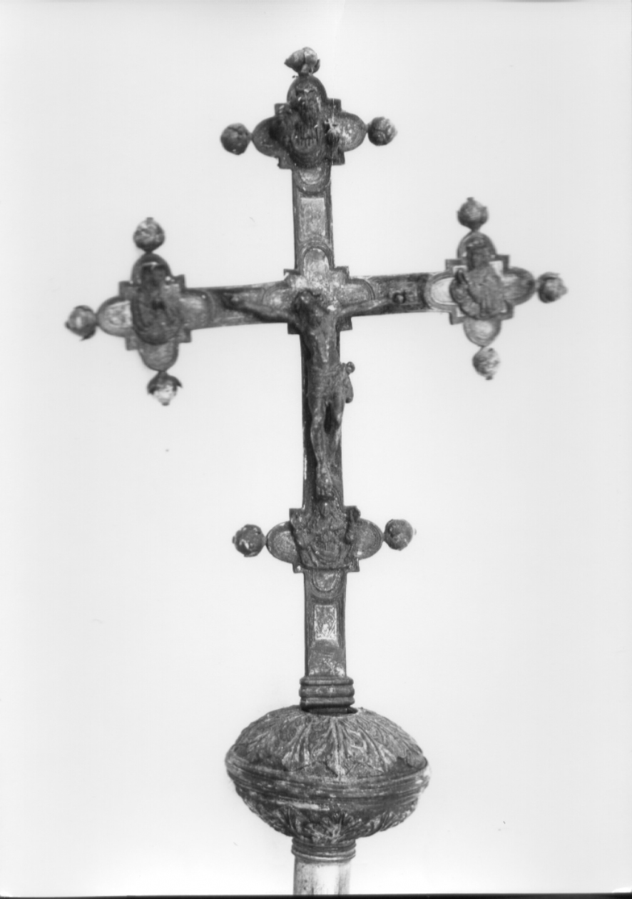 croce processionale, opera isolata - bottega Italia centrale (seconda metà sec. XV)