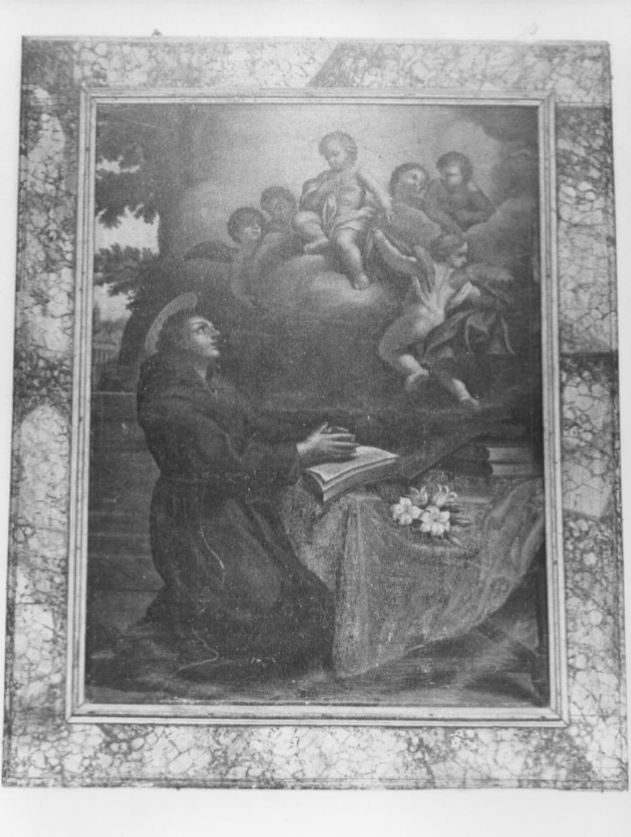 apparizione di Gesù Bambino a Sant'Antonio da Padova (dipinto, opera isolata) - ambito Italia centrale (fine sec. XVI)