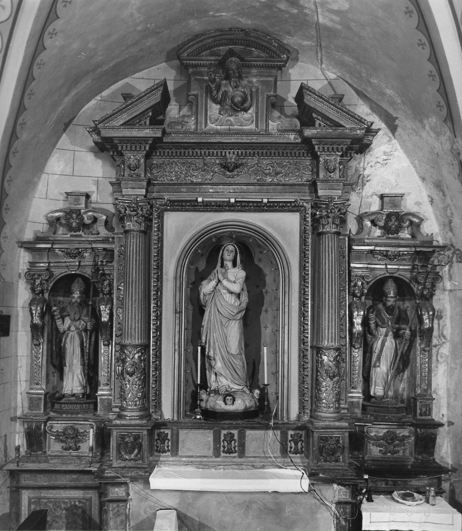mostra d'altare, complesso decorativo - bottega umbra (fine/inizio secc. XVI/ XVII)