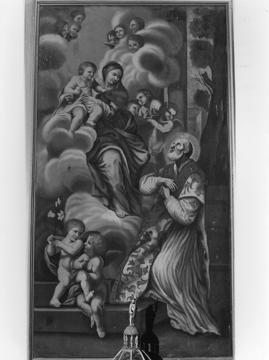 San Filippo Neri ha la visione della Madonna con Bambino (dipinto, opera isolata) - bottega umbra (prima metà sec. XVII)