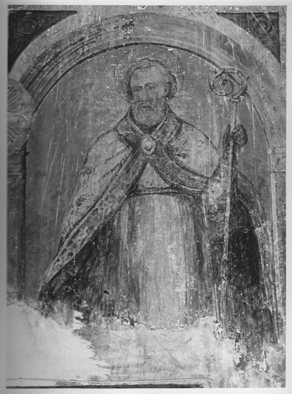 Santo vescovo (dipinto, frammento) - ambito umbro (sec. XVI)