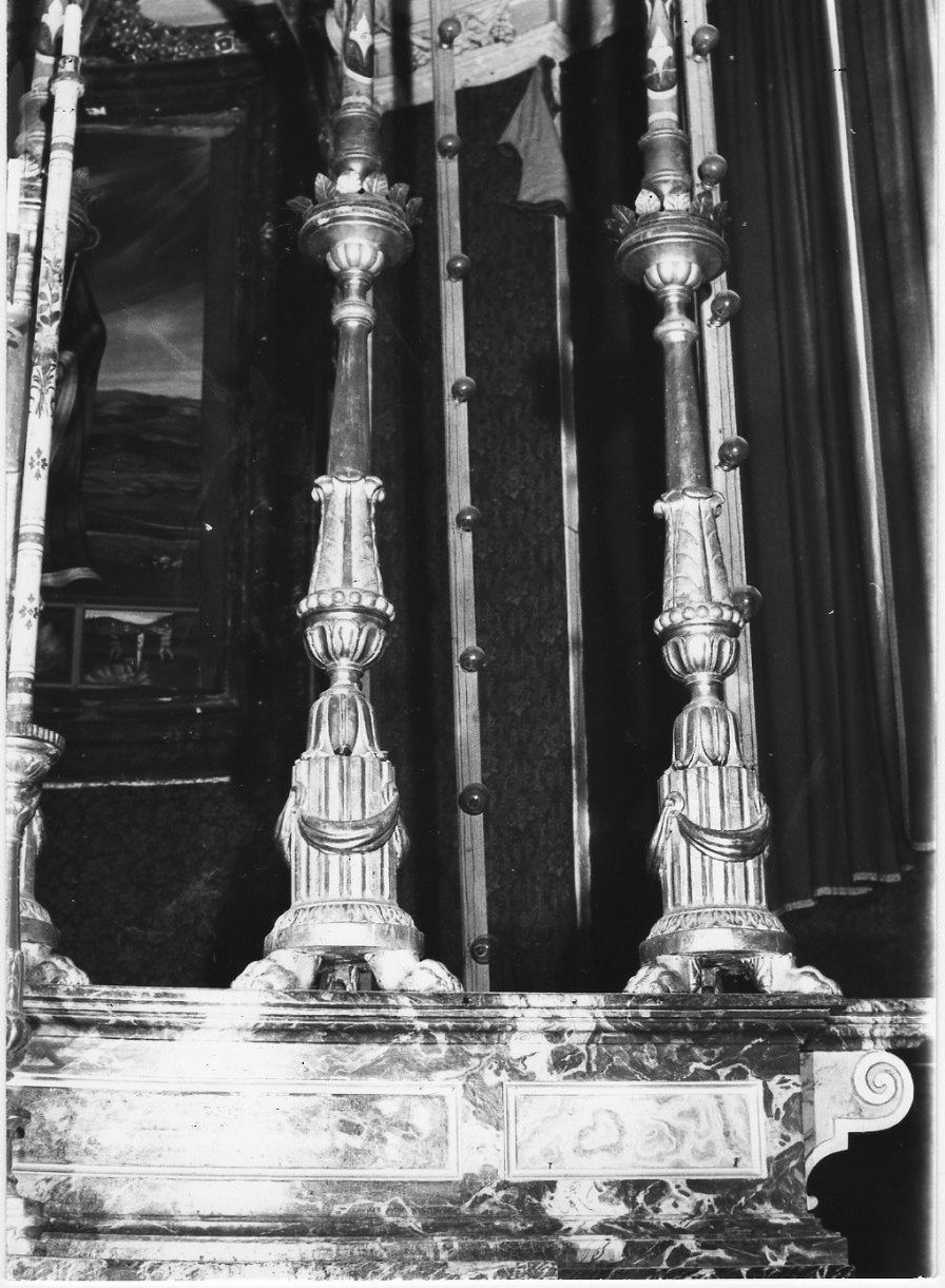 candeliere d'altare, insieme - bottega umbra (secc. XVIII/ XIX)
