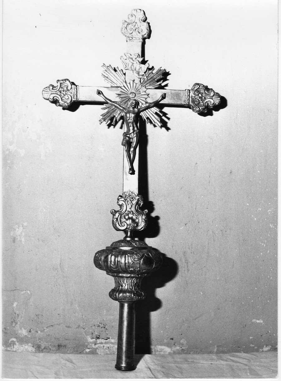 croce processionale, opera isolata - bottega umbra (sec. XVIII)