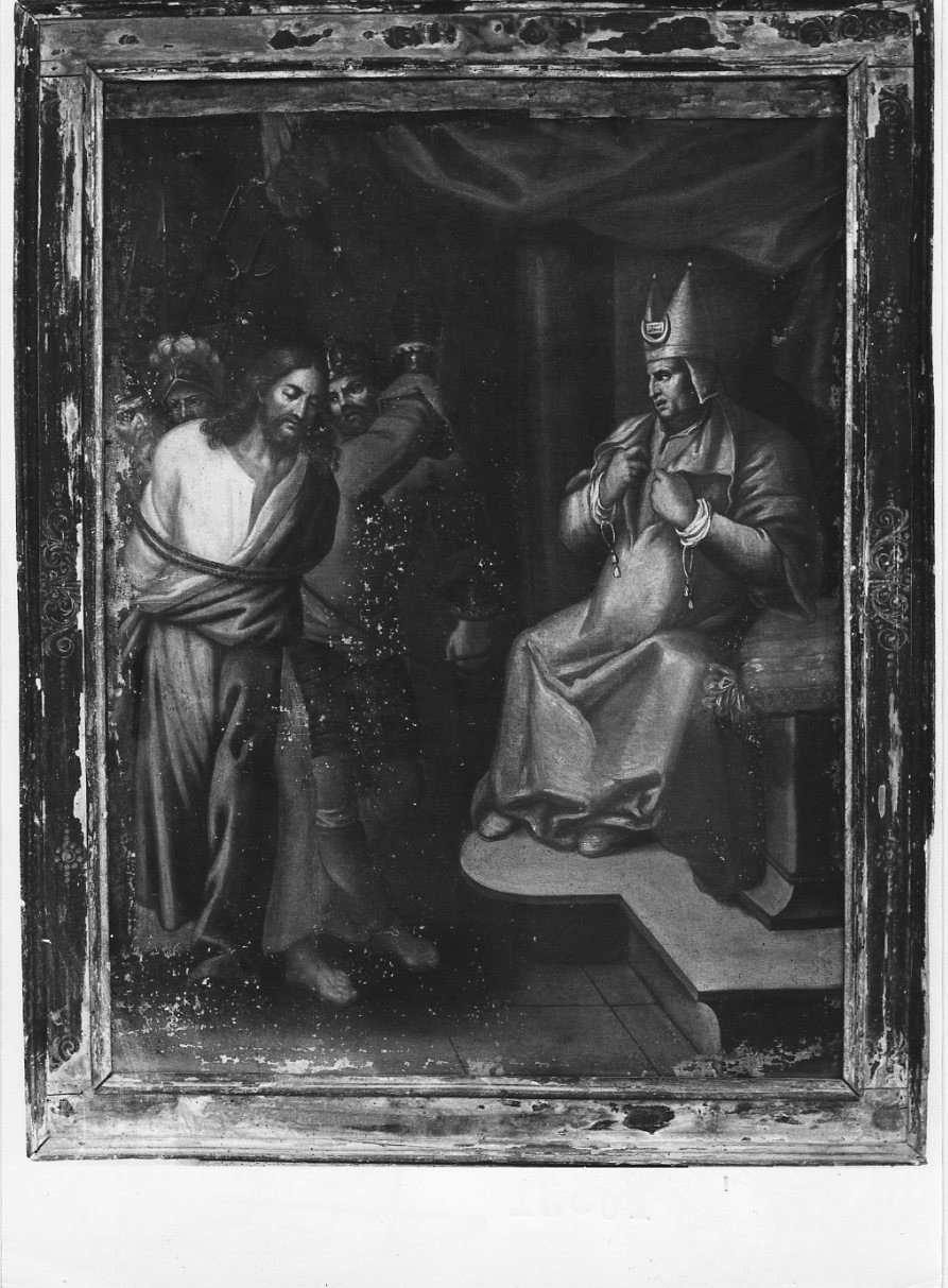 Cristo davanti a Caifa (dipinto, opera isolata) - ambito Italia centrale (inizio sec. XVII)