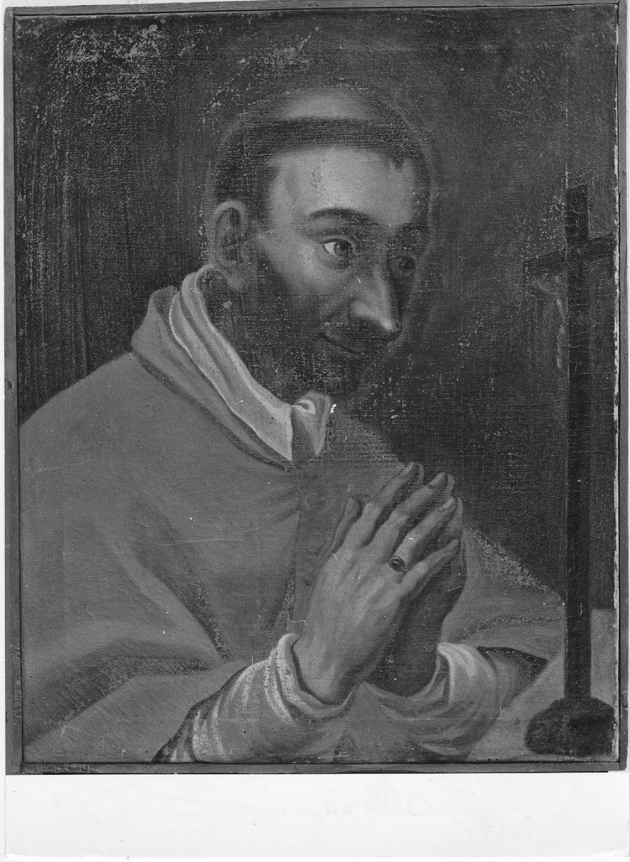 San Carlo Borromeo in adorazione della croce (dipinto, opera isolata) - ambito Italia centrale (sec. XVIII)