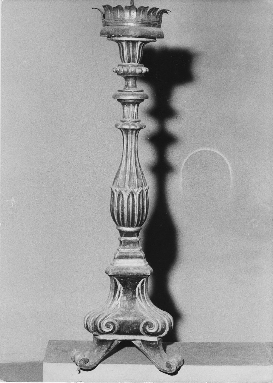candeliere, elemento d'insieme - bottega italiana (fine sec. XVIII)