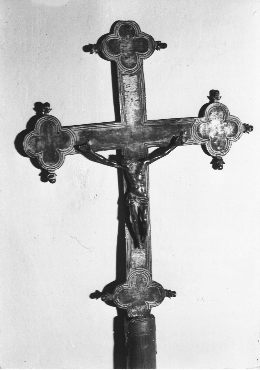 Cristo crocifisso (croce processionale, opera isolata) - bottega italiana (secc. XVI/ XVII)